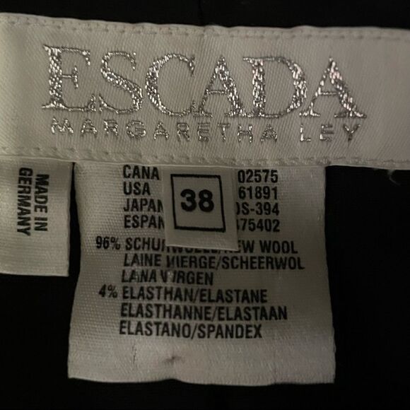 ESCADA by Margaretha Ley Long Wool Blend Suit Jacket Silver Metal Buttons sz 38 - Picture 6 of 16